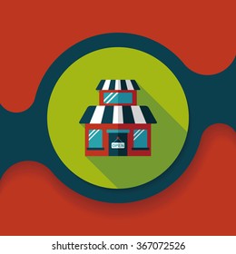 Building shop store flat icon with long shadow,eps10