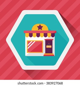 Building shop store flat icon with long shadow,eps10