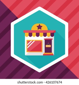 Building shop store flat icon with long shadow,eps10