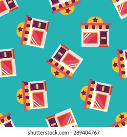 Building shop store flat icon,eps10 seamless pattern background