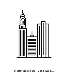 Building Sign Black Thin Line Icon Modern City Skyscraper Concept. Vector illustration of Element Urban Architecture