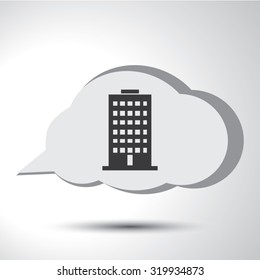 Building sign flat icon