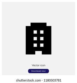 Building sign icon in trendy flat style isolated on grey background, modern symbol vector illustration for web