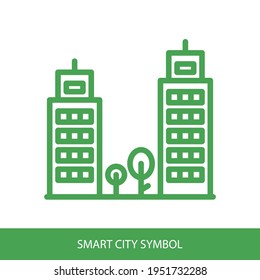Diseño vectorial de signo de construcción. Símbolo de ciudad inteligente para el diseño de tu sitio web, logotipo, aplicación, interfaz de usuario. Ilustración vectorial Eps10.