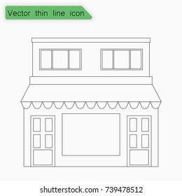 Building sign. Vector. Line icon on white background.