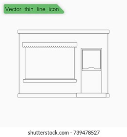 Building sign. Vector. Line icon on white background.