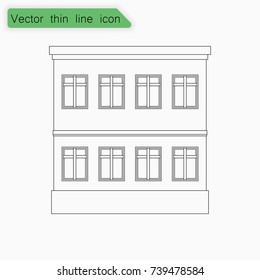 Building sign. Vector. Line icon on white background.
