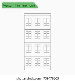 Building sign. Vector. Line icon on white background.