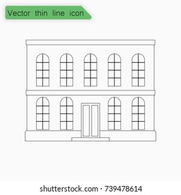 Building sign. Vector. Line icon on white background.