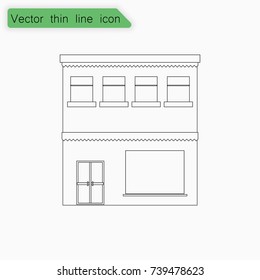 Building sign. Vector. Line icon on white background.