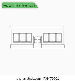 Building sign. Vector. Line icon on white background.