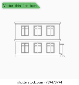 Building sign. Vector. Line icon on white background.