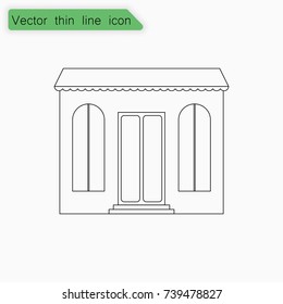 Building sign. Vector. Line icon on white background.