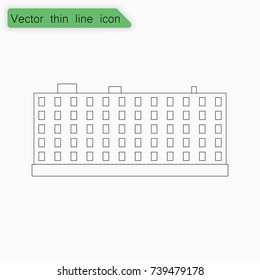 Building sign. Vector. Line icon on white background.