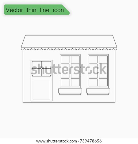 Building sign. Vector. Line icon on white background.