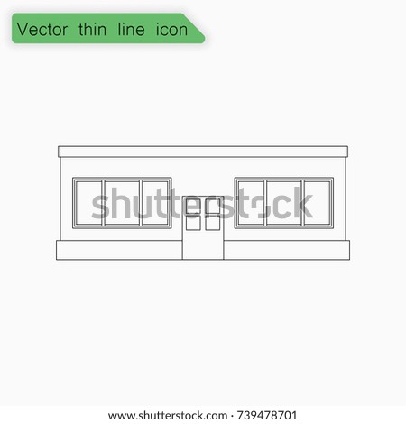 Building sign. Vector. Line icon on white background.