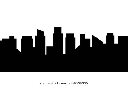 Building silhouette in capital or city with black color for illustration and element