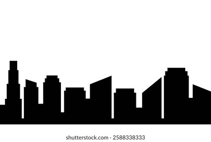 Building silhouette in city with black color for illustration and element