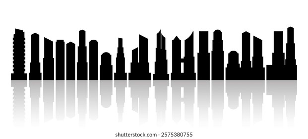 building silhouette, cityscape buildings, city skyline, modern city skyscraper, capital cities panoramas, high rise buildings and apartments