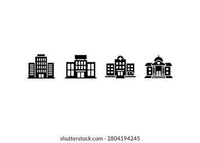 Building Silhouette Collection Minimal Black City Architecture