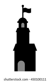building silhouette construction icon isolated vector illustration