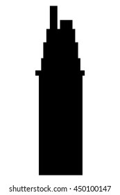 building silhouette construction icon isolated vector illustration