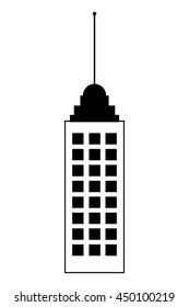 building silhouette construction icon isolated vector illustration