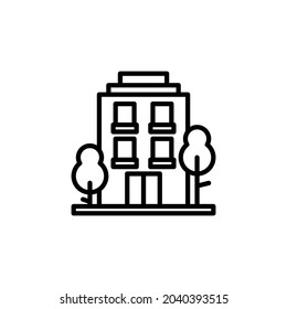 Building Silhouette Icon On White Background