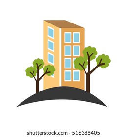 building silhouette isolated icon