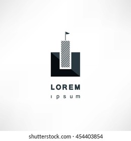 Building. Silhouette Isolated. Vector illustration