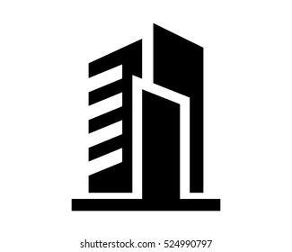 building silhouette tower skyscraper cityscape skyline image vector icon logo