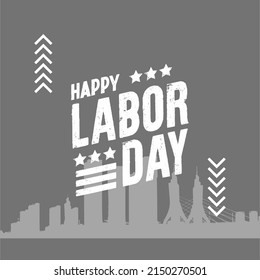 building silhouette vector graphic illustration, text. top view, suitable for background, wallpaper, social media and world labor day commemoration