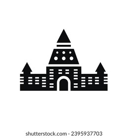 Construir un sencillo logotipo de icono blanco y negro plano, que recuerda a Chichen Itza, Cultura moderna Simple Minimalista BW.