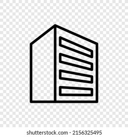 Building simple icon vector. Flat design. Transparent grid.