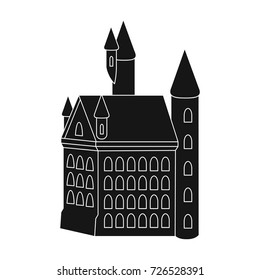 Building, single icon in black style.Building, vector symbol stock illustration web.