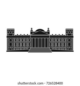 Building, single icon in black style.Building, vector symbol stock illustration web.