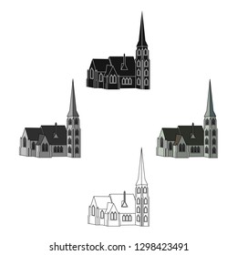 Building, single icon in cartoon style.Building, vector symbol stock illustration web.