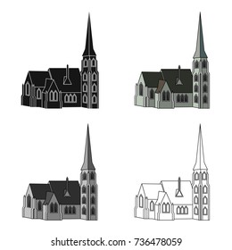 Building, single icon in cartoon style.Building, vector symbol stock illustration web.