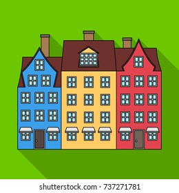 Building single icon in flat style.Building, vector symbol stock illustration web.