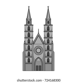 Building single icon in monochrome style.Building, vector symbol stock illustration web.