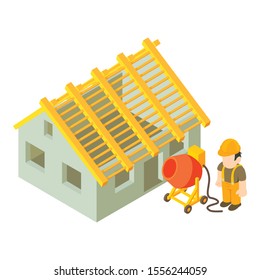 Building site icon. Isometric illustration of building site vector icon for web