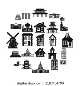 Building site icons set. Simple set of 25 building site vector icons for web isolated on white background