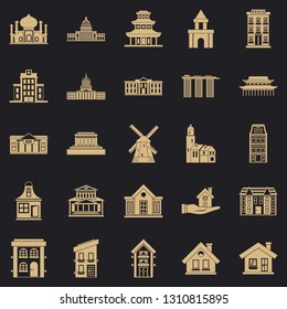 Building site icons set. Simple set of 25 building site vector icons for web for any design