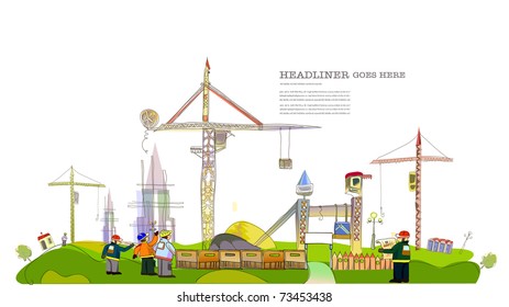 building site illustration