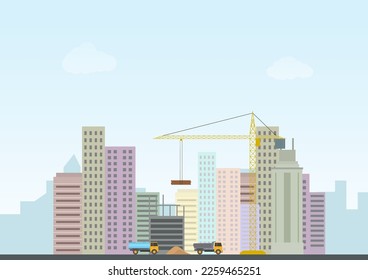 Baustelle mit Kranen und Maschinen