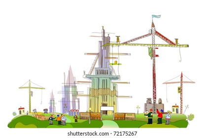 building site vector illustration