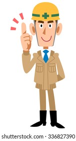 Building site workers to explain the main points