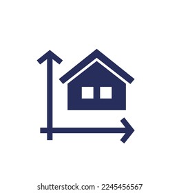 building size icon with a house svg