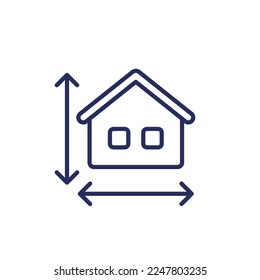 building size line icon with a house