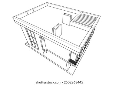 Building sketch architectural 3d illustration